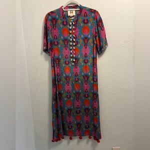 FIGUE Ikat Kaftan Midi Dress